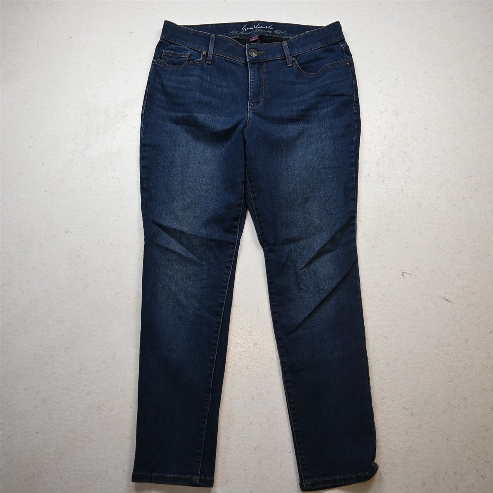 Gloria Vanderbilt 12 Mid Rise Skinny Curvy Dark Stretch Denim Womens Jeans